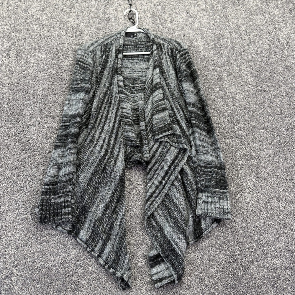 ana Cardigan Womens Extra Large Gray Open Front Waterfall Knit Sweater